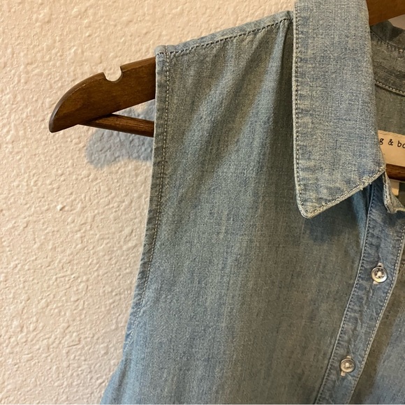 Rag & Bone Sleeveless Denim Shift Dress - Small - Picture 6 of 12